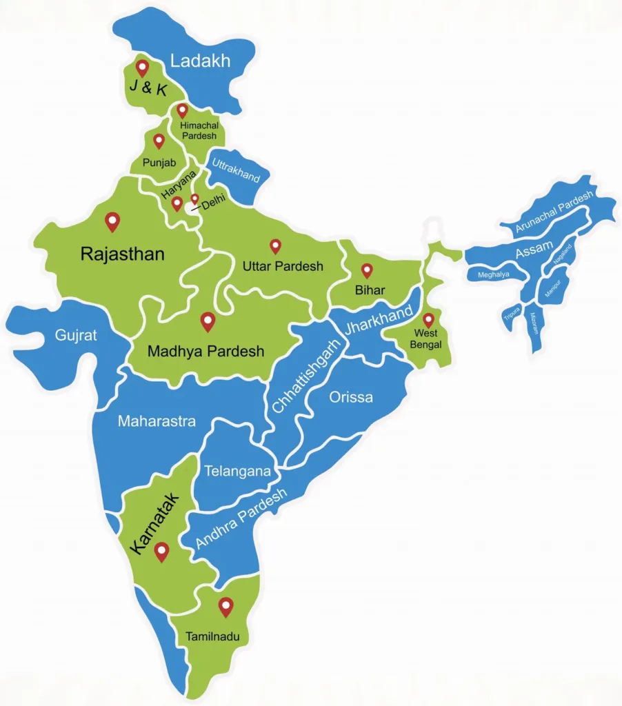 Map of states where UNITECH pipes are distributed